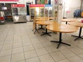 Johor bahru, malaysia. 18 March 2020. Local food hawkers have fold up their table and chair to abide law of no dining in in