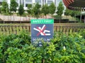 Safety First Sign to the public regarding Do Not Climb The Planter Box.