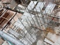 Metal scaffolding is used as a temporary structure that supports works at the construction site.