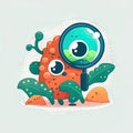 Join adventure as we explore microscopic creatures that live on and inside our pets. cute children creature, AI