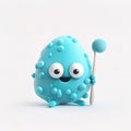 Join adventure with curious little amoeba and explore world of microorganisms. cute children creature, AI generation