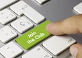 Join the Club - Inscription on Green Keyboard Key