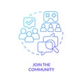 Join community blue gradient concept icon