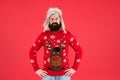 Join holiday party craze and host Ugly Christmas Sweater Party. Winter party outfit. Buy festive clothing. Sweater with