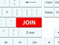 Join red keyboard button