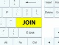 Join yellow keyboard button