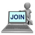 Join On Laptop Shows Enlist Membership