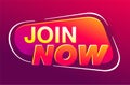 Join Now banner - text in speech bubble shape Royalty Free Stock Photo