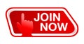 Join Now button - rounded red element Royalty Free Stock Photo