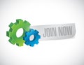 Join Now industrial sign concept