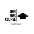 Join our course black icon white background