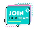 Join Our Team Banner for Job Hiring Agency with Abstract Pattern and Speech Bubble on White Background, Headhunting