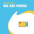Join Our Team. Busienss Company Camcoder We Are Hiring Poster Callout Design. Vector background