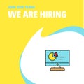 Join Our Team. Busienss Company Computer presentation We Are Hiring Poster Callout Design. Vector background