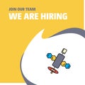 Join Our Team. Busienss Company Satellite We Are Hiring Poster Callout Design. Vector background Royalty Free Stock Photo