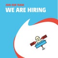 Join Our Team. Busienss Company Satellite We Are Hiring Poster Callout Design. Vector background Royalty Free Stock Photo