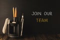 Join our team chalk text on blackboard Royalty Free Stock Photo