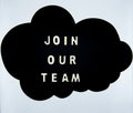 Join our team concept in a cloud on white background Royalty Free Stock Photo