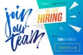 Join our team, hiring banner template flat style