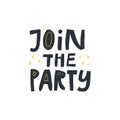 Join the party flat vector decorative typography