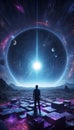QuantumQuotient Pioneers: DataEclipse Odyssey\'s Tomorrow Exploration. AI generate