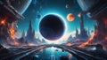 DataEclipse Odyssey: QuantumQuotient Quest. AI generate