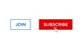 Join and Subscribe Button Icon Vector. Streaming Video Channel Elements