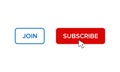 Join and Subscribe Button Icon Vector for Web or Mobile App