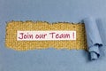 Join team hiring job recruitment interview employment vacancy teamwork Royalty Free Stock Photo