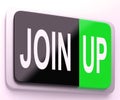 Join Up Button Shows Joining Membership Register Royalty Free Stock Photo