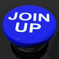 Join Up Button Shows Joining Membership Register Royalty Free Stock Photo