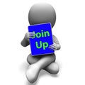 Join Up Tablet Character Shows Subscription Membership And Registration Royalty Free Stock Photo