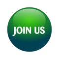 Join us button vector.Green button round Royalty Free Stock Photo