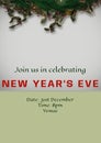 Join us in celebrating new year\'s eve party text over christmas decoration