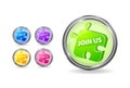 Join us puzzle round icon set Royalty Free Stock Photo