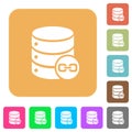 Joined database tables rounded square flat icons