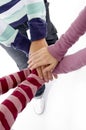 Joined hands of friends Royalty Free Stock Photo