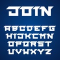 Joined roofed font alphabet letters