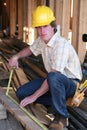 Joiner working in new house Royalty Free Stock Photo