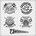 Joinery and hand made emblems, labels, badges and design elements.