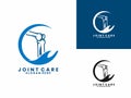 Joint care logo design vector template. Hand care with bone logo design icon Royalty Free Stock Photo