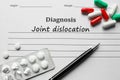 Joint dislocation on the diagnosis list, medical concept