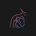 Joint dislocation gradient vector icon for dark theme