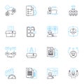 Joint effort linear icons set. Collaboration, Unity, Partnership, Synergy, Alliance, Companionship, Cohesion line vector Royalty Free Stock Photo