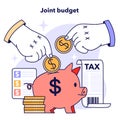 Joint family budget. Household earnings and expenses accounting.