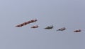 Joint flypast of British Red Arrows and Royal Bahrain Air Force