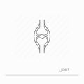 Joint icon isolated. Single thin line symbol of joint.