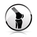 Joint knee icon on white background