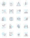 Joint operation linear icons set. Collaboration, Unified, Cohesion, Coordinated, Convergence, Integration, Synergy line