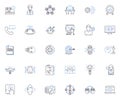 Joint operation line icons collection. Collaboration, Partnership, Unity, Synergy, Cooperation, Coordination, Alliance